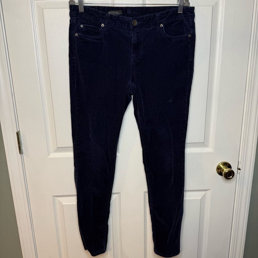 Kut from the Kloth Women’s Navy Corduroy MIA Toothpick Skinny Pants Size 12 GUC